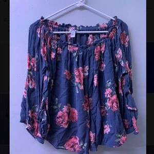 Off the shoulder Floral Shirt.